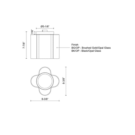 Kuzco Clover 9-in Flush Mount