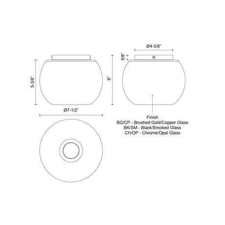 Kuzco Samar 8-in Flush Mount