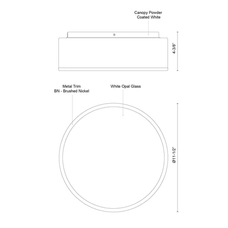Kuzco Charlie 12-in LED Flush Mount
