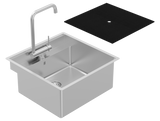 Alfresco Outdoor 21" DM Single SUS316 Sink & Tap Kit (Inc. Covers & Fold Down Tap)