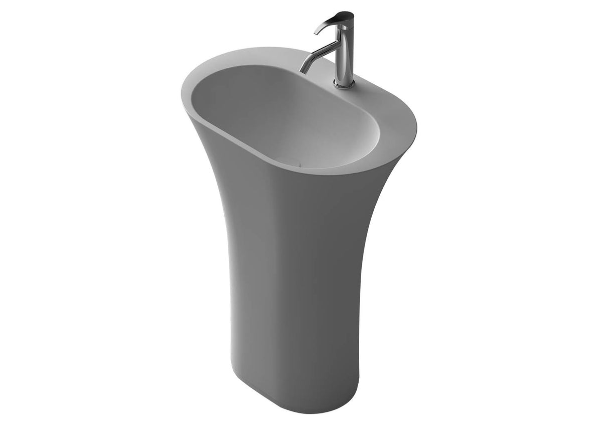 Volta 25" Freestanding Solid Stone Pedestal