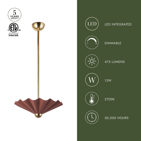 Alora Furrow 16-in Pendant