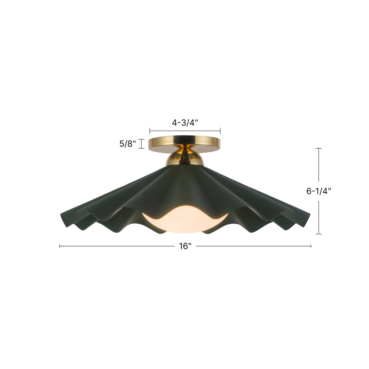 Alora Furrow 16-in Semi-Flush Mount