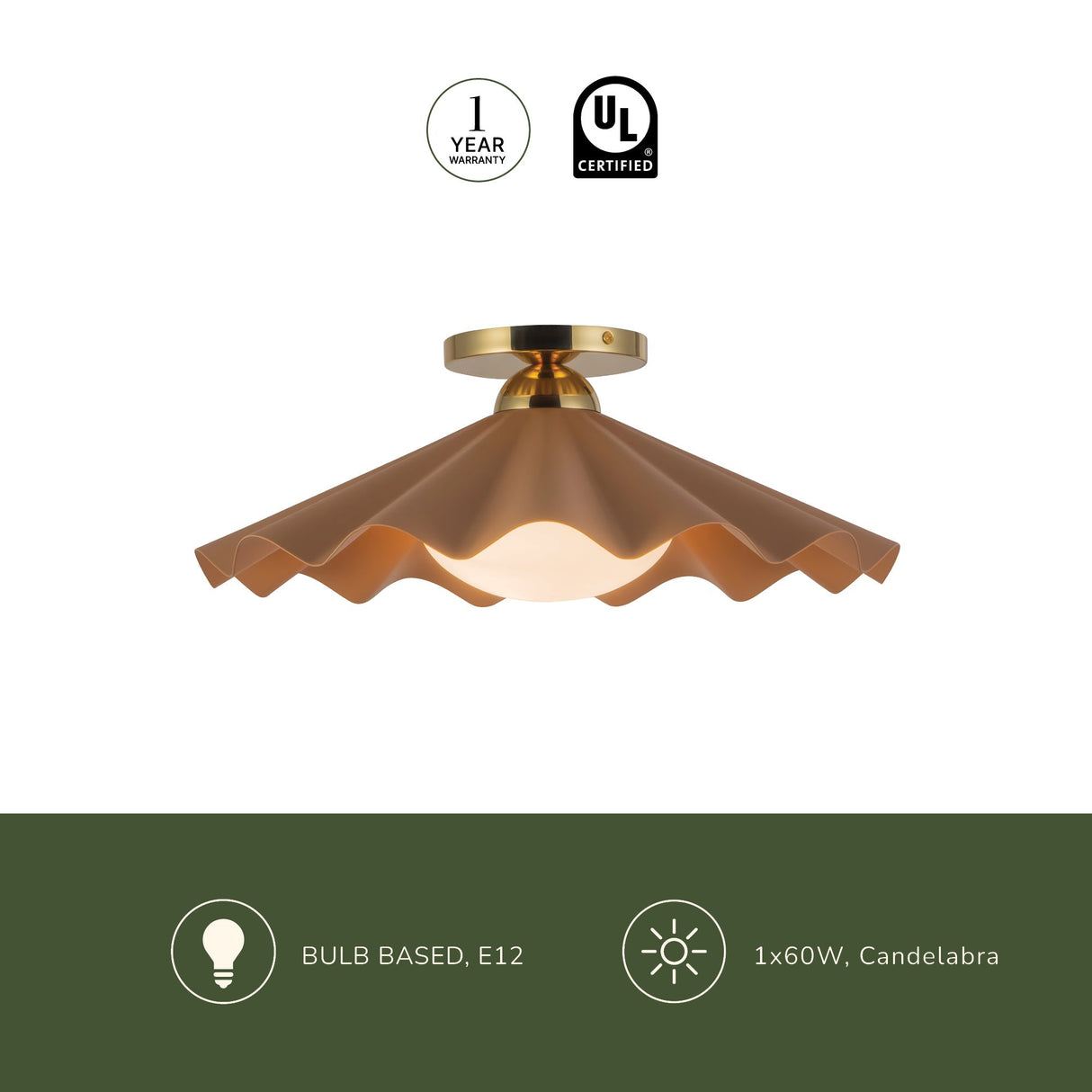 Alora Furrow 16-in Semi-Flush Mount