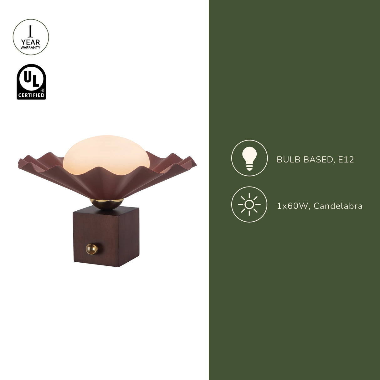 Alora Furrow 12-in Table Lamp