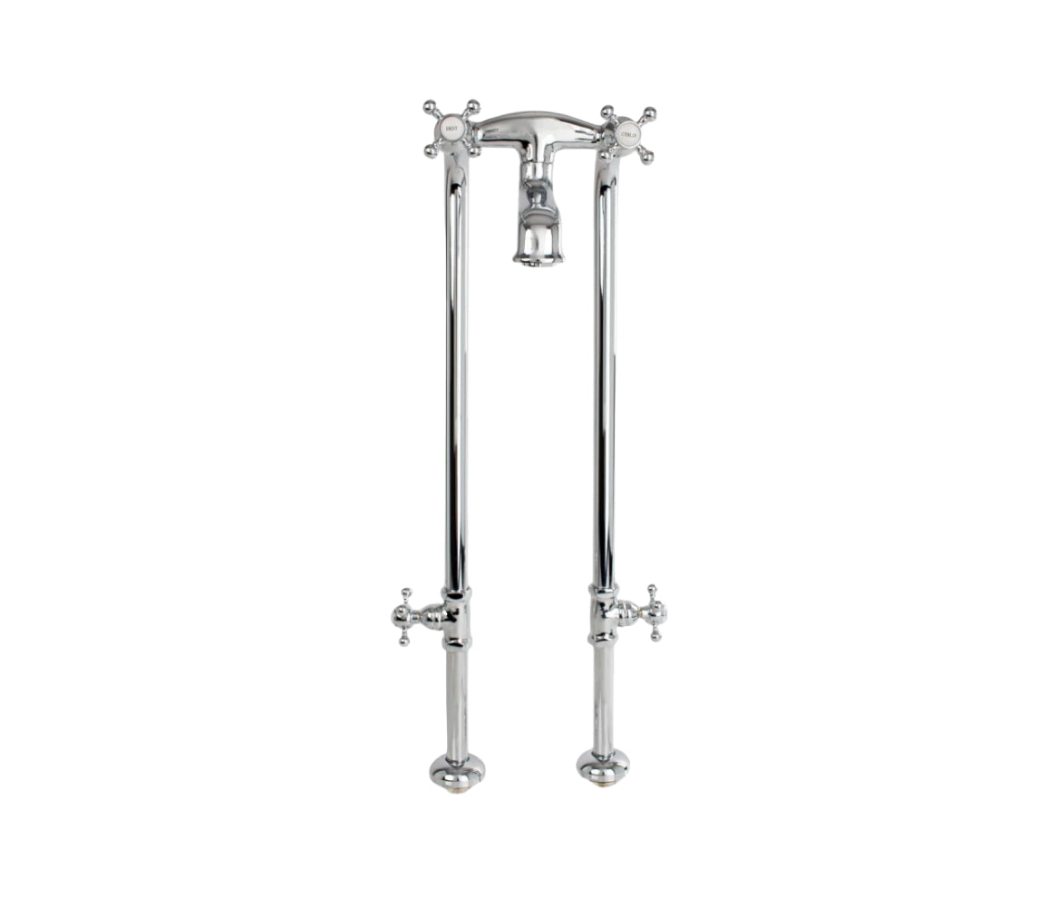 5100 SERIES Basic Extra-Tall Free-Standing Tub Filler with Stop Valves - Cross Handles 5136/3970XL