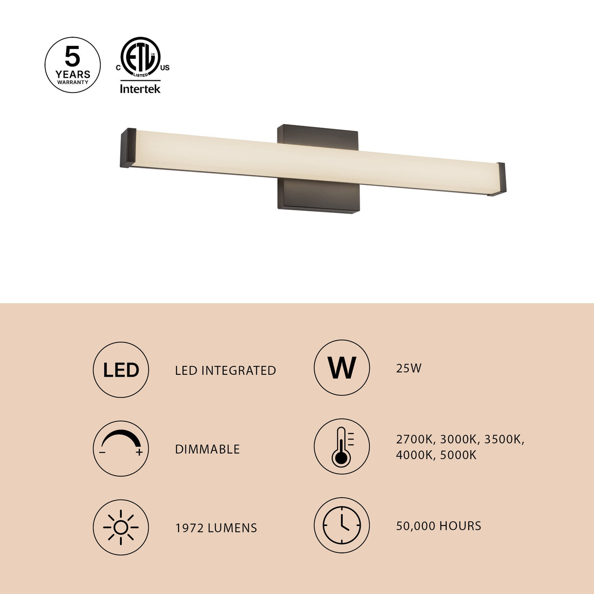 Kuzco Vibe Geri 24-in Wall/Vanity Light