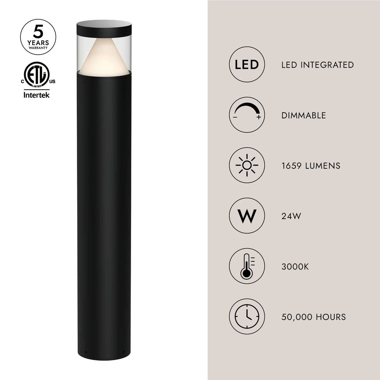 Kuzco Hanover 40-in Exterior Bollard
