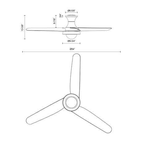 Alora Rubio-H 54-in Hugger Fan