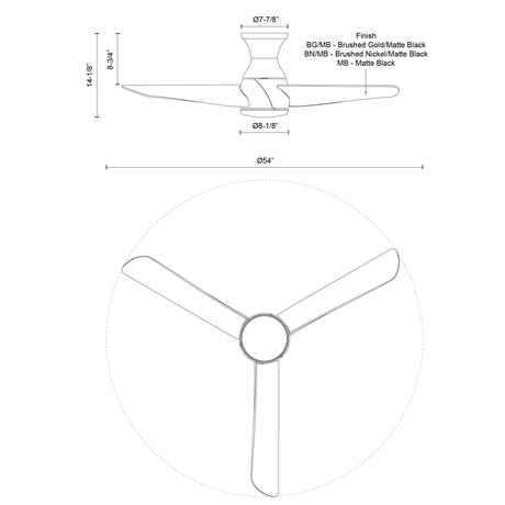 Kuzco Thalia 54-in Hugger Fan