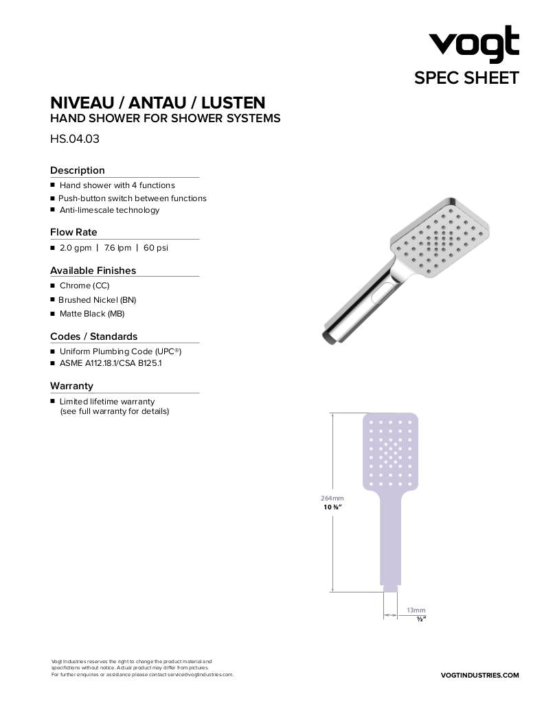 SQUARE HAND SHOWER WITH 4 FUNCTIONS