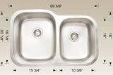 Kitchen Sink 29 5/8" X 20 7/8" X 9" Bosco Standard Series #Hu207013