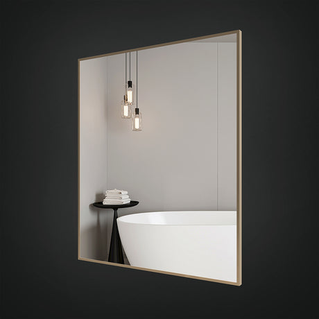 Cove Non-Lit Mirror in Brushed Bronze