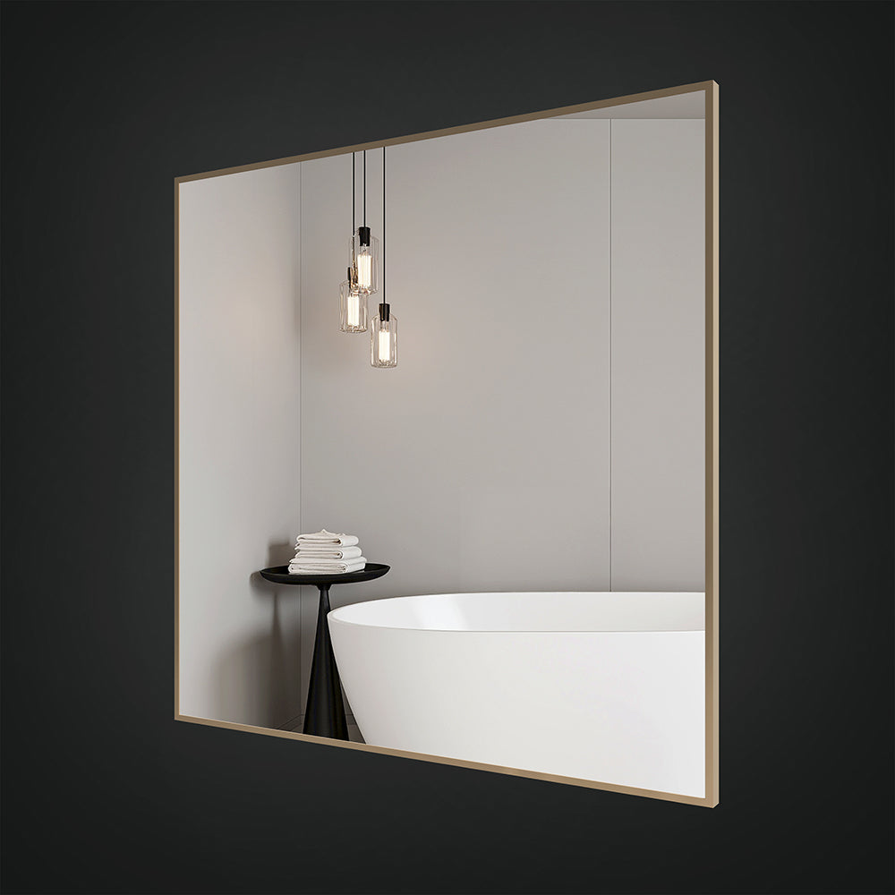 Cove Non-Lit Mirror in Brushed Bronze