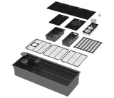 Integrato Q - Black Pearl 44" Black Pearl 2-Tier Workstation Sink + Accessories Kit