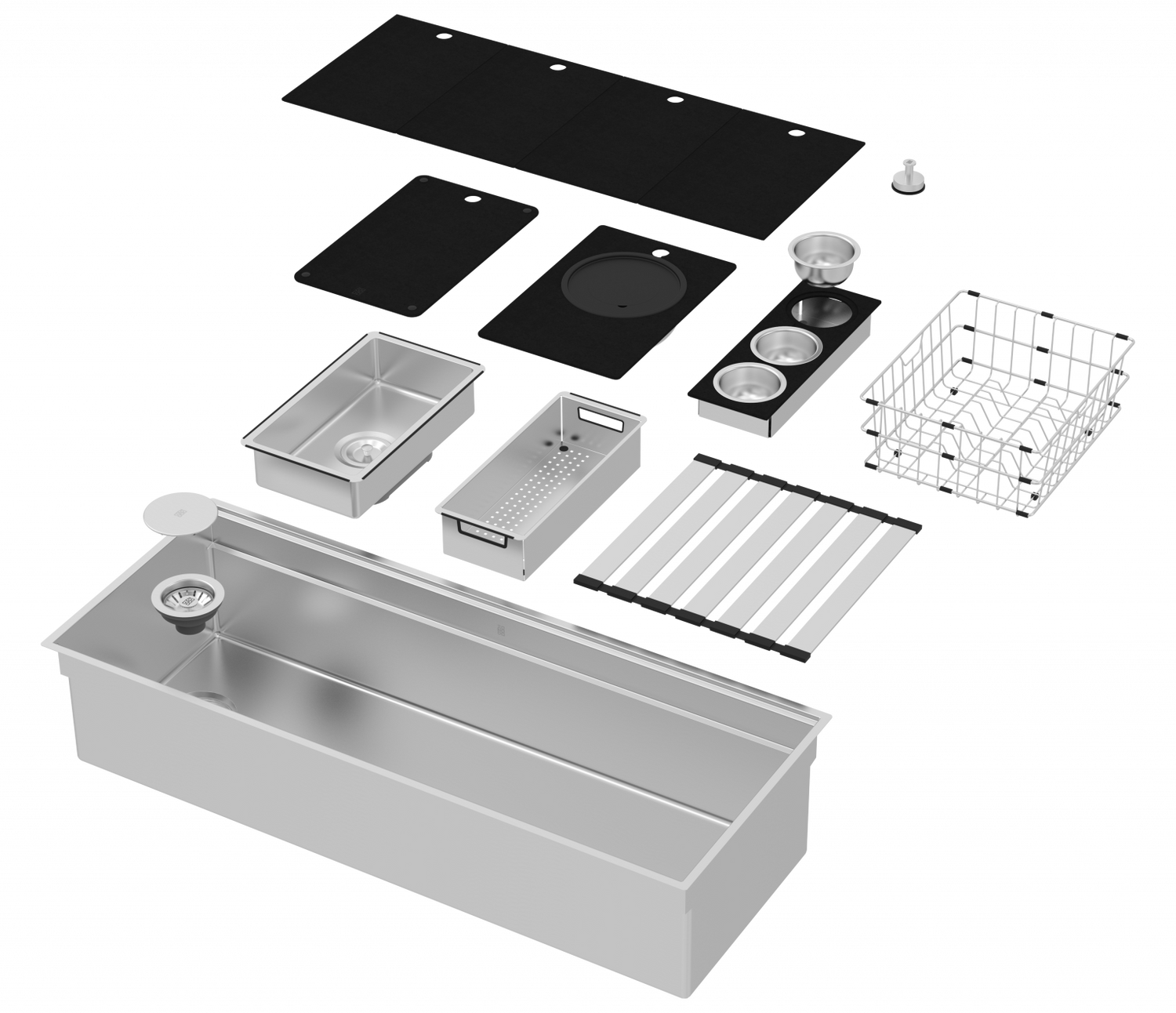 Integrato Q 44" 2-Tier Workstation Sink + Accessories Kit