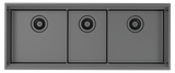 Integrato Q - Black Pearl 44" Black Pearl Triple Bowl 2-Tier Workstation Sink + Accessories Kit