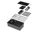 Integrato Q - Black Pearl 31" Black Pearl 2-Tier Workstation Sink + Accessories Kit