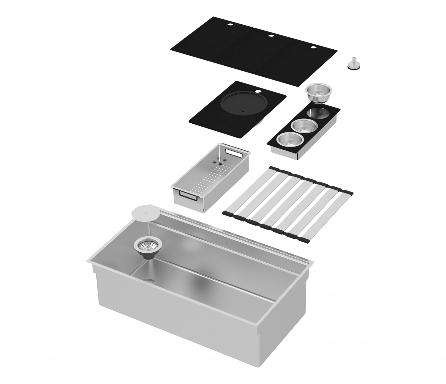 Integrato Q 31" 2-Tier Workstation Sink + Accessories Kit