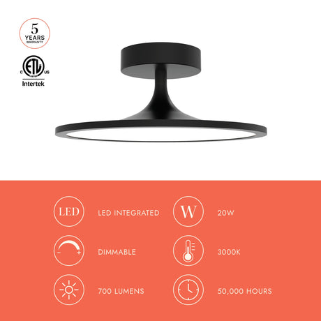 Alora Mood Issa 12-in Semi-Flush Mount