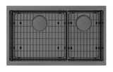 Integrato V2 - Black Pearl 31" 60/40 Double with cutting board, bottom grids, & roll-out mat
