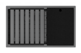 Integrato V2 - Black Pearl 31" 60/40 Double with cutting board, bottom grids, & roll-out mat