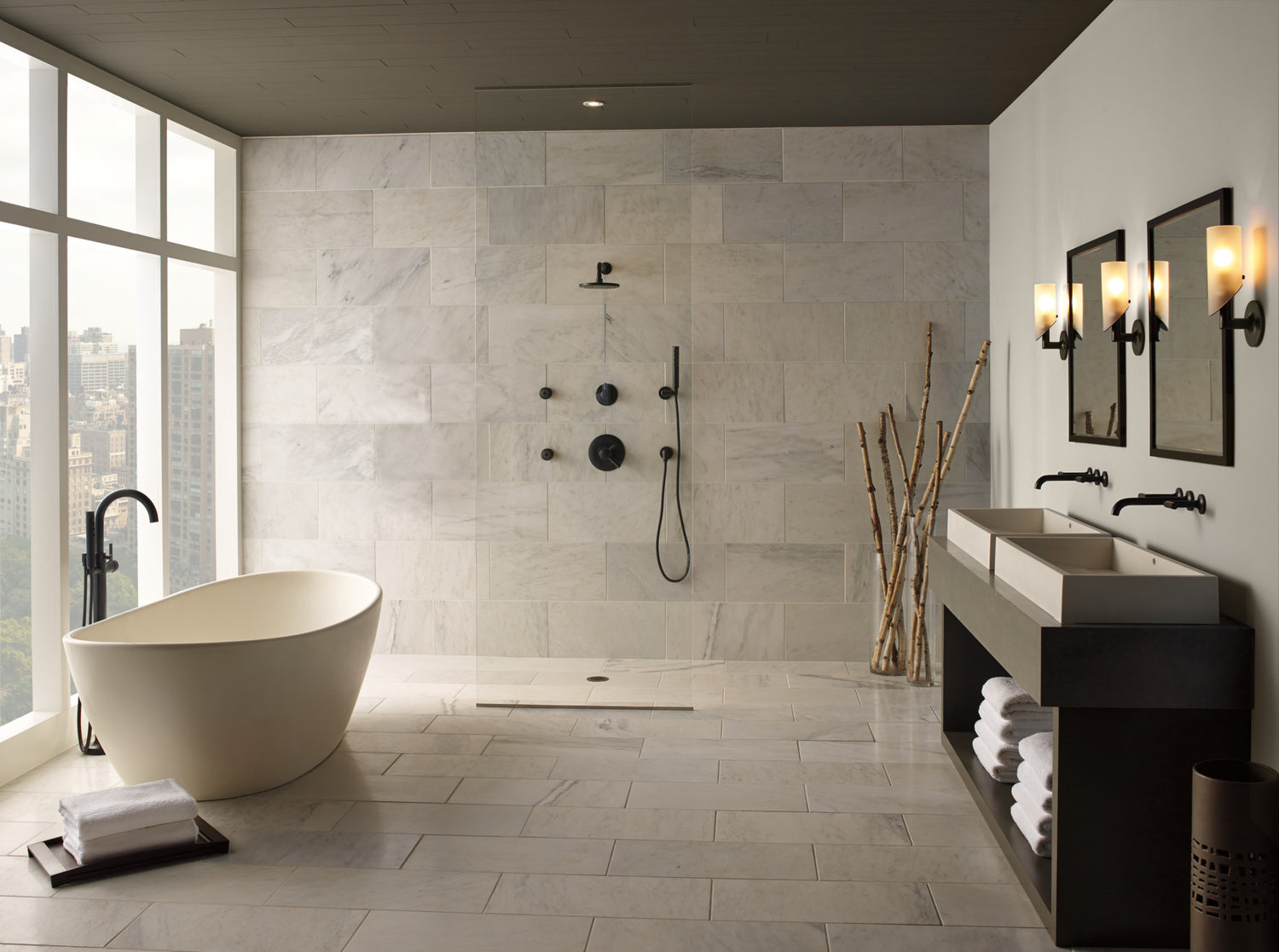 Jason Wu for Brizo Two-Handle Wall Mount Lavatory Faucet - Less Handles