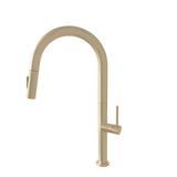 Catania Single Handle Brushed Gold Pull Down Kitchen Faucet