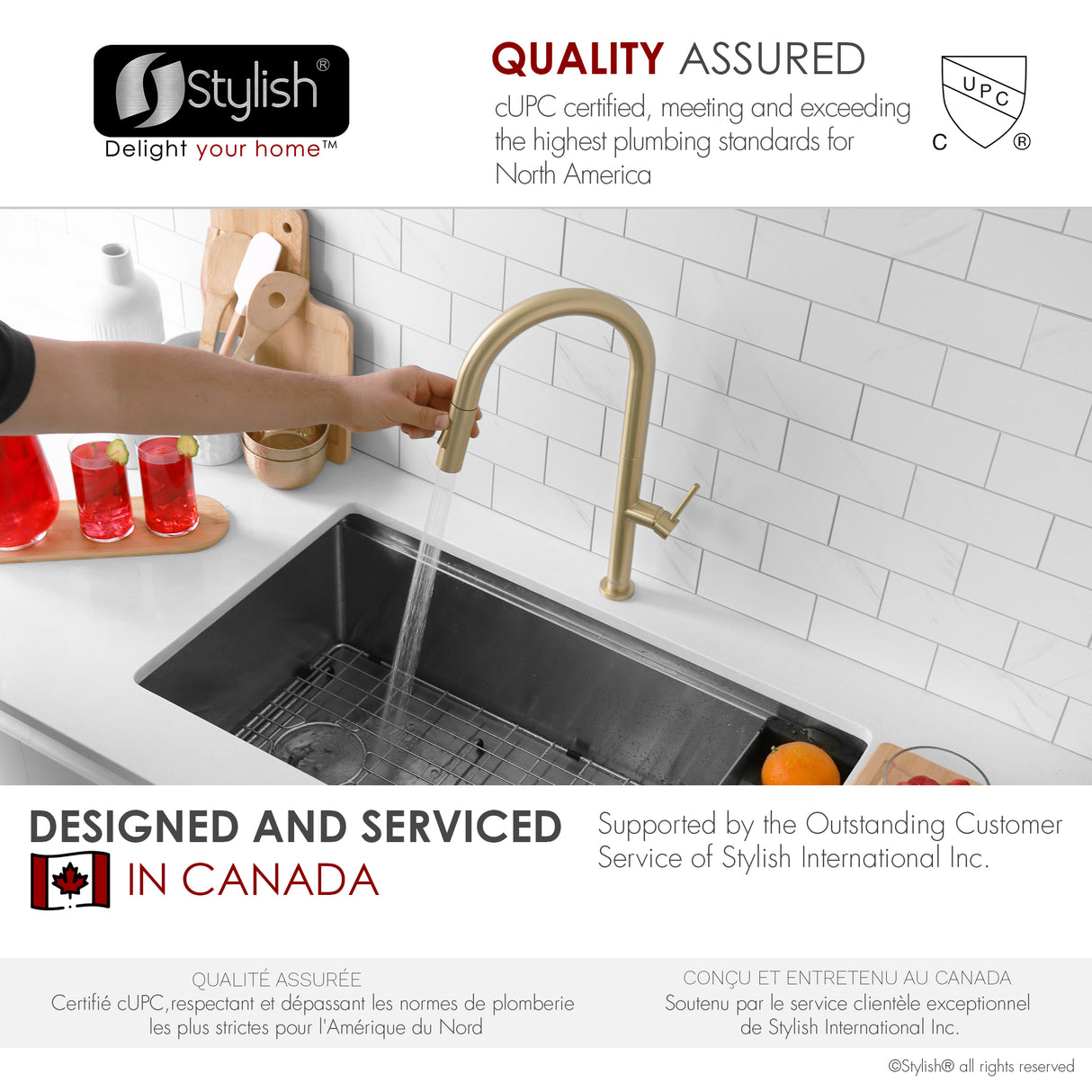 Catania Single Handle Brushed Gold Pull Down Kitchen Faucet