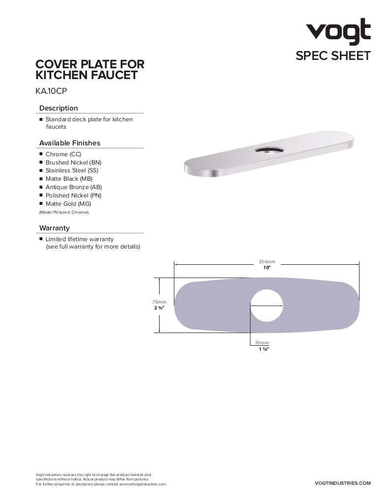 COVER PLATE FOR KITCHEN FAUCETS