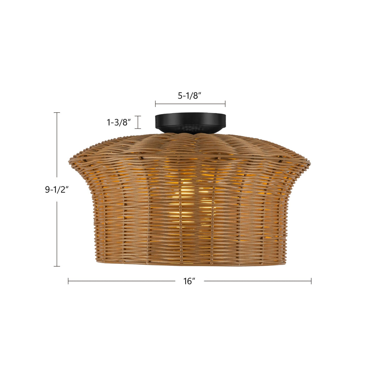 Alora Mood Kai 16-in Semi-Flush Mount