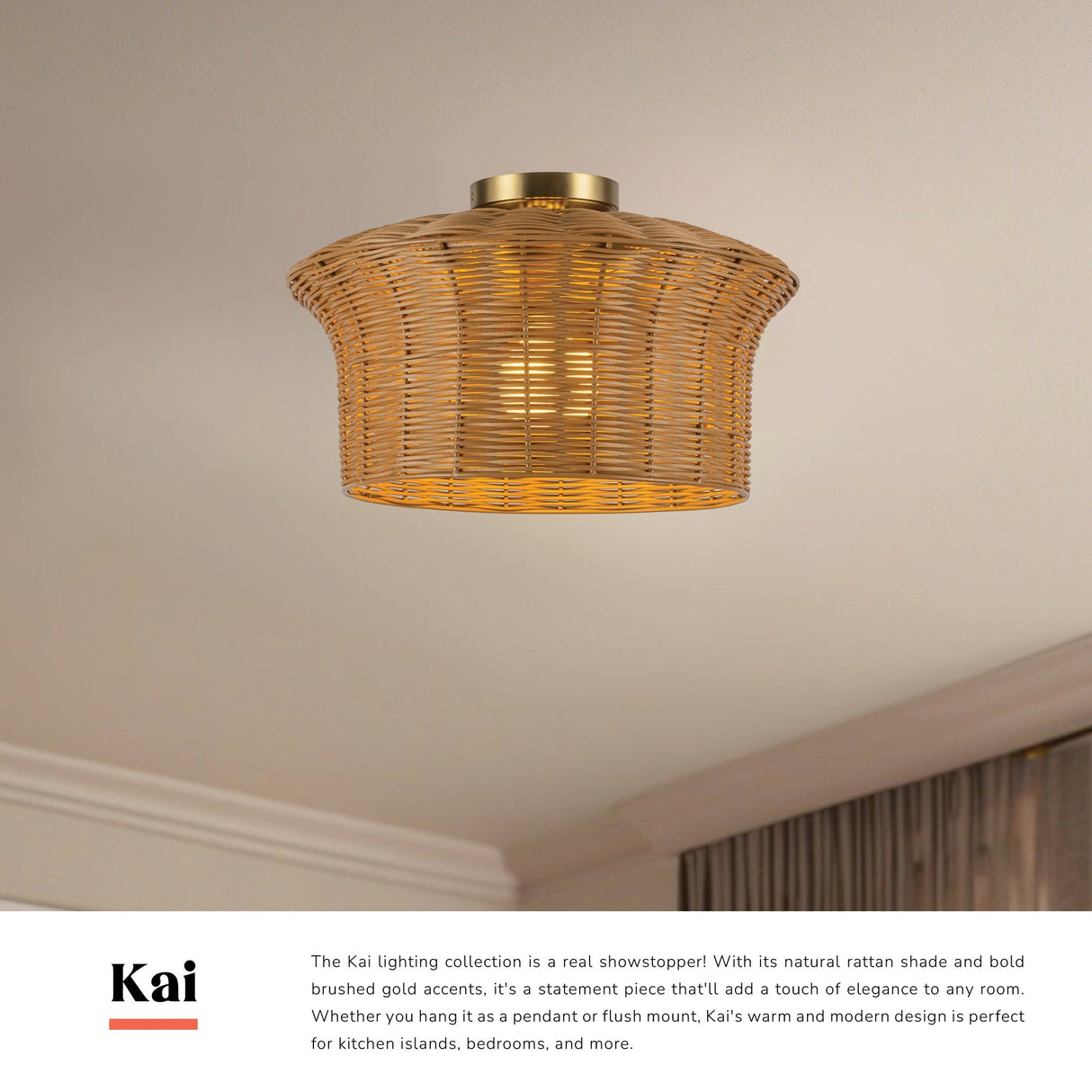 Alora Mood Kai 16-in Semi-Flush Mount