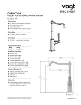 CARINTHIA FAUCET FOR WATER FILTRATION SYSTEM