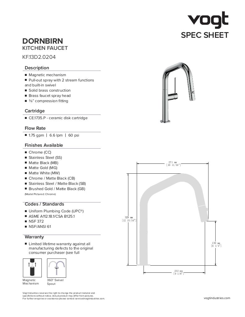 DORNBIRN 13" BAR/PREP FAUCET