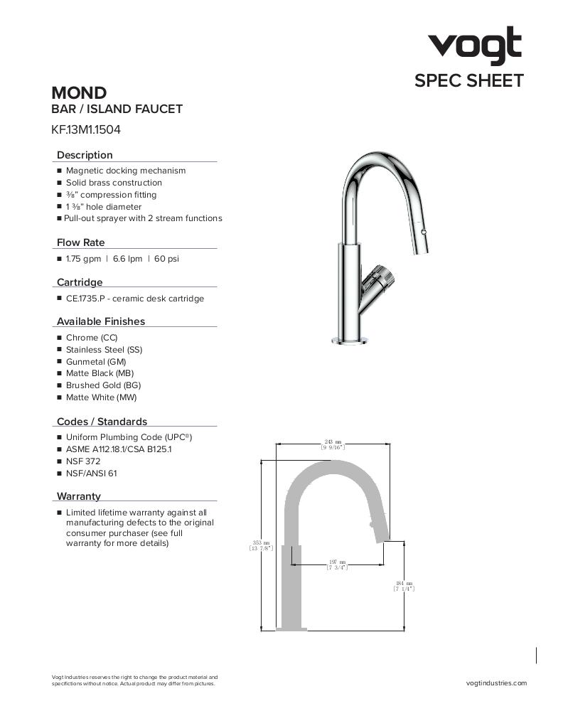 MOND MINI 13" BAR/PREP FAUCET