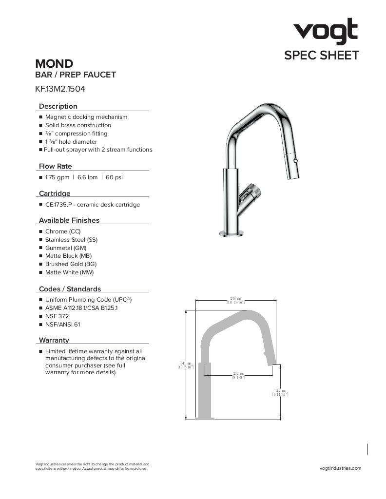 MOND MINI 13" BAR/PREP FAUCET