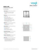 BERG 16R - 15"x15"x10" WITH STRAINER AND BOTTOM GRID