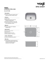 TIROL - 23-1/2"x18"x9" WITH STRAINER