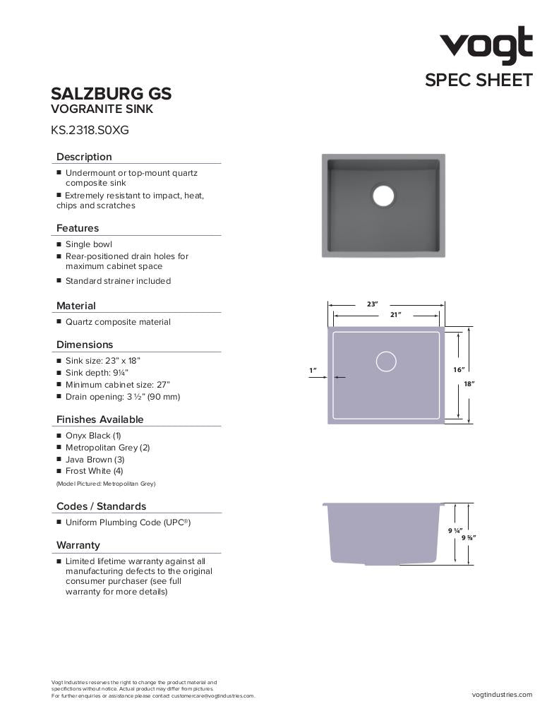 SALZBURG GS VOGRANITE 23"x18"x9"