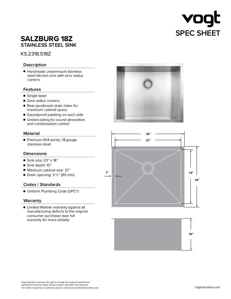SALZBURG 18Z - 23"x18"x10" WITH STRAINER