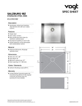SALZBURG 18Z - 23"x18"x10" WITH STRAINER AND BOTTOM GRID