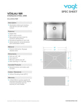 VOSLAU 18R - 26"x18"x9" WITH STRAINER