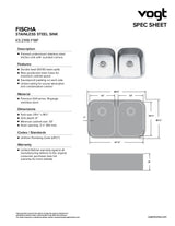 FISCHA - 29-1/8"x18-1/2"x8" WITH STRAINERS