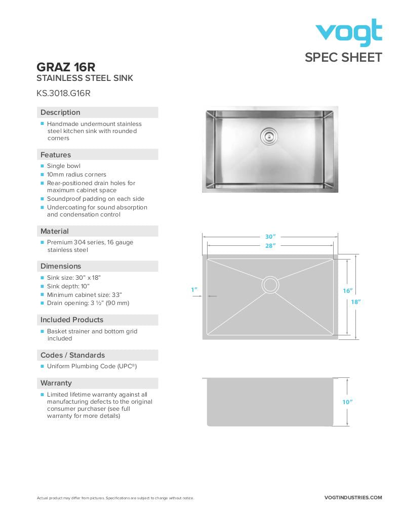 GRAZ 16R - 30"x18"x10" WITH STRAINER