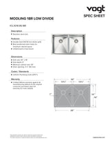 MODLING 18R LOW DIVIDE - 30"x18"x9" WITH STRAINERS