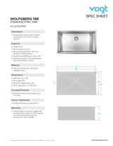WOLFSBERG 18R - 32"x18"x10" WITH STRAINER