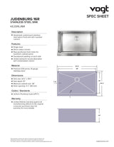 JUDENBURG 16R - 32-7/8"x19-1/2"x10" WITH STRAINER AND BOTTOM GRID