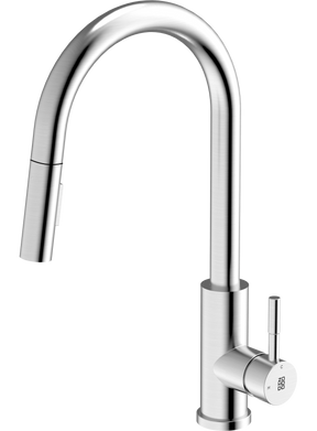 Cignus 45 - Polished SS Kitchen Faucet, Dual Function (Stream & Spray) Pull-Out