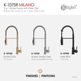 Single Handlepull Down Kitchen Faucet With Water Filter Brush