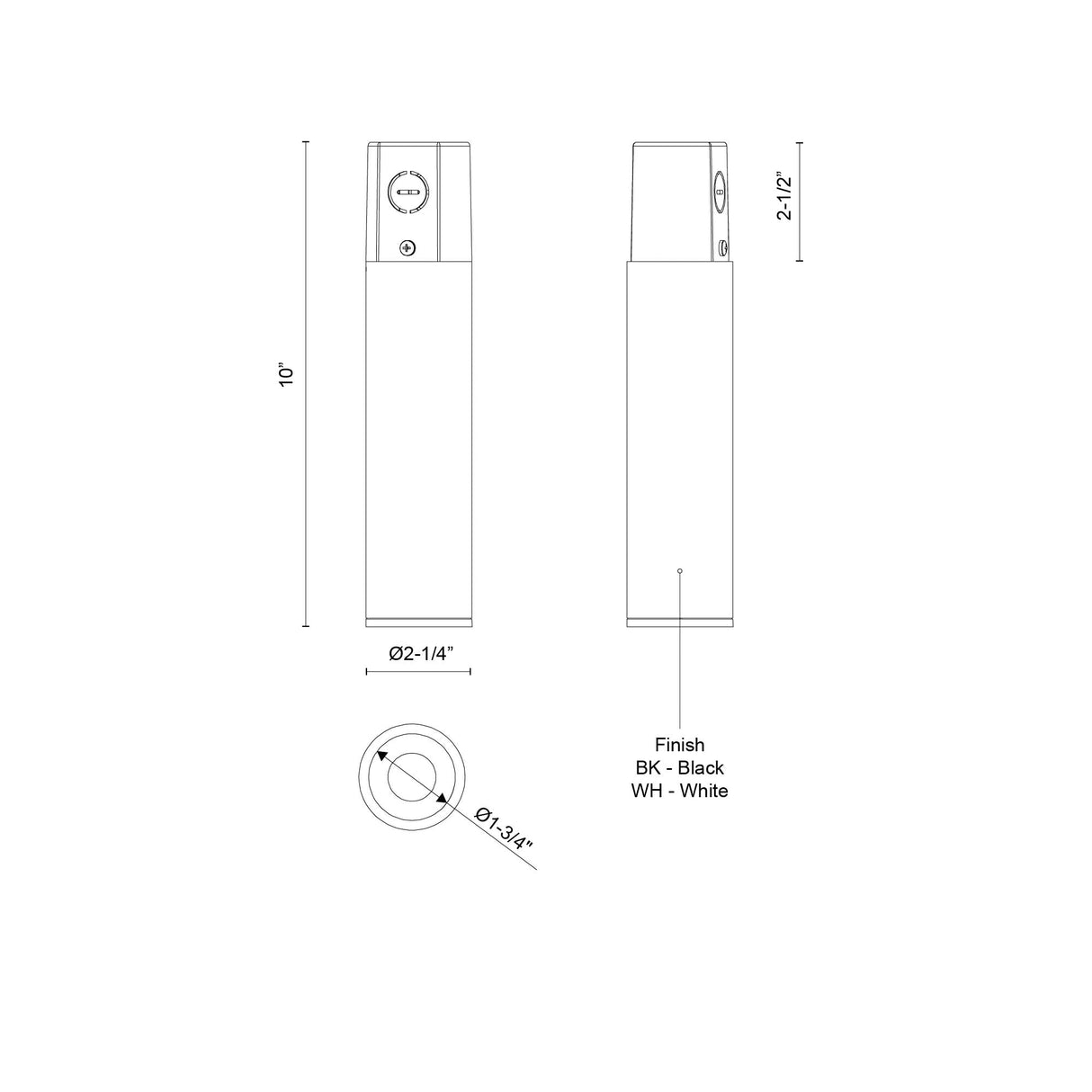 Kuzco Architectural Lorna 10-in (2-in Dia.) Concrete Ceiling Mount